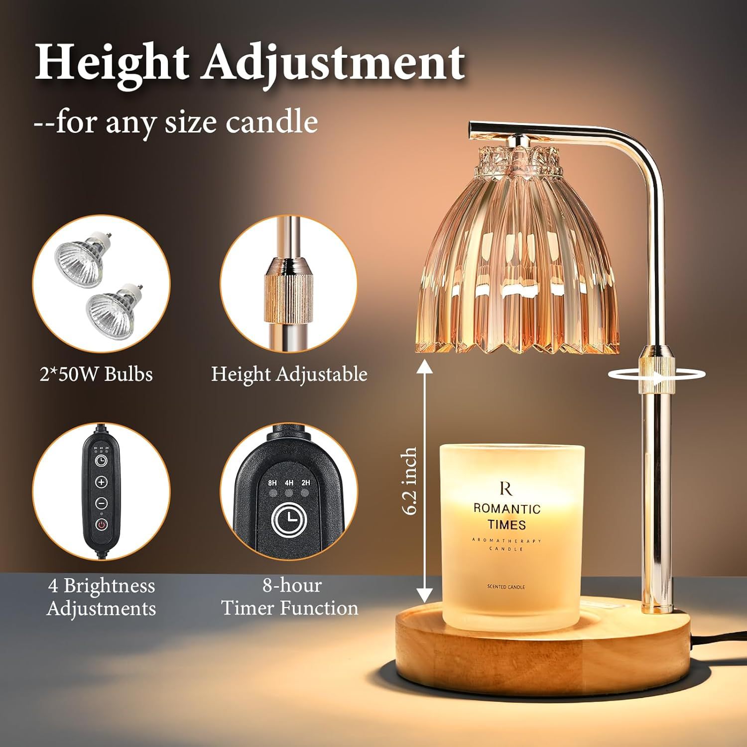 Adjustable Height Aromatherapy - Wax Warmer recension och pris