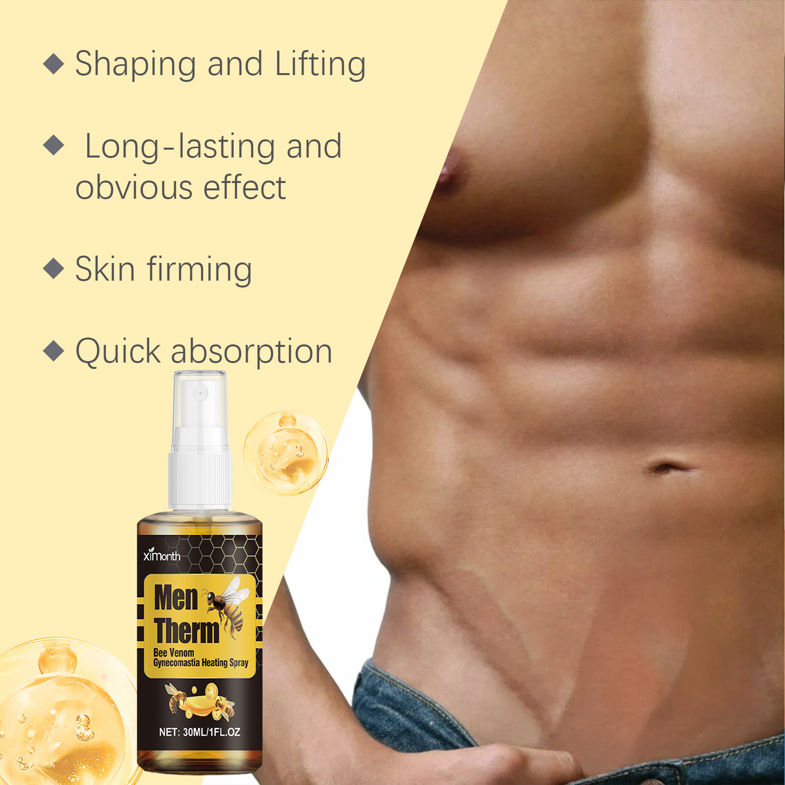 Bee Venom Gynecomastia Heating - Body Oil recension och pris