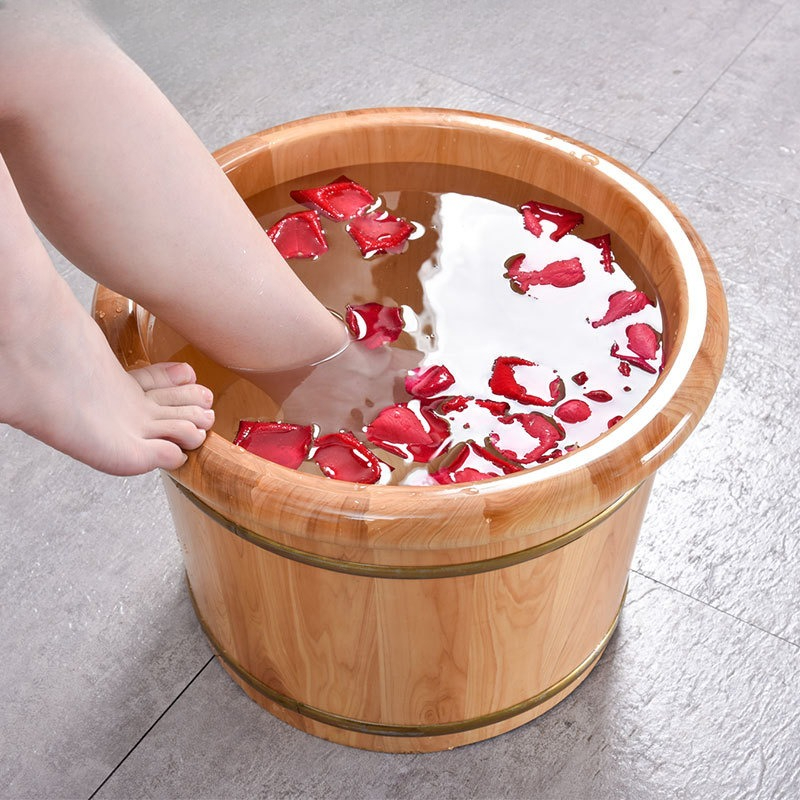 Wooden Foot Bath Bucket Solid  - Foot Spa recension och pris