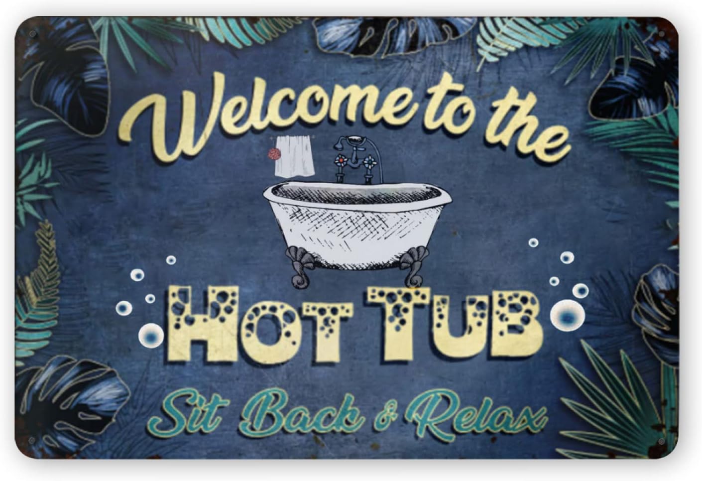 Y1,Metal Tin Sign For Welcome  - Hot Tub recension och pris